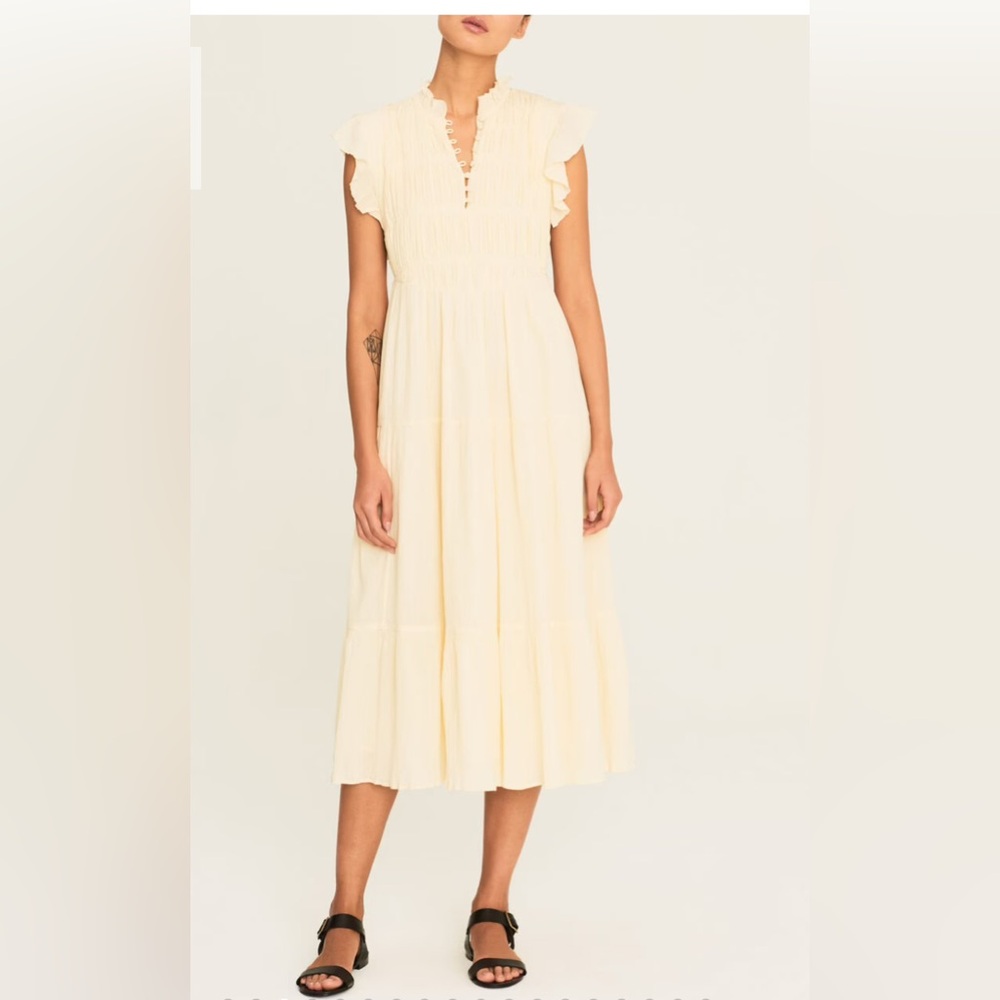 Ba&sh Noah Shirred Midi Dress size M